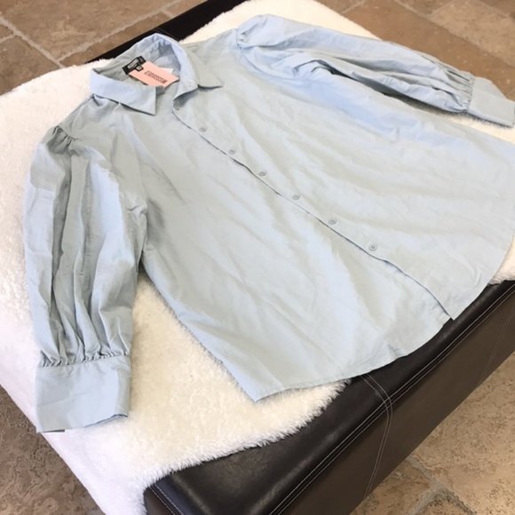 Missguided + Puffed-Sleeve Cotton Shirt - Picture 6 of 8